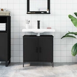 Bathroom Sink Cabinet Black 60x30x60 cm Engineered Wood - Side View