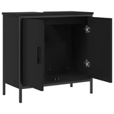 Bathroom Sink Cabinet Black 60x30x60 cm Engineered Wood - Rear View