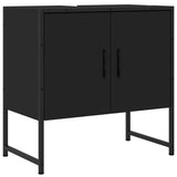 Bathroom Sink Cabinet Black 60x33x60 cm Engineered Wood - Front View