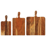Chopping Boards 3 pcs Solid Wood Acacia - Close-Up Angle