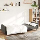 2-Seater Sofa Bed Dark Grey Velvet - Side View