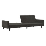 2-Seater Sofa Bed Dark Grey Velvet - Top-Down View