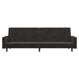 2-Seater Sofa Bed Dark Grey Velvet