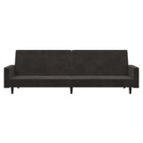 2-Seater Sofa Bed Dark Grey Velvet - 45-Degree Angle