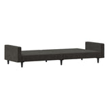2-Seater Sofa Bed Dark Grey Velvet - Rear View
