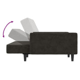 2-Seater Sofa Bed Dark Grey Velvet - Close-Up Angle