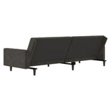 2-Seater Sofa Bed Dark Grey Velvet - Low Angle