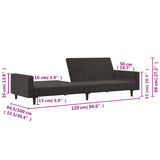 2-Seater Sofa Bed Dark Grey Velvet - Extra Image