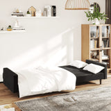 2-Seater Sofa Bed Black Velvet - Side View