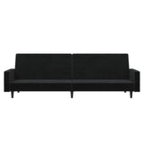 2-Seater Sofa Bed Black Velvet - 45-Degree Angle