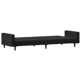 2-Seater Sofa Bed Black Velvet - Rear View