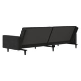 2-Seater Sofa Bed Black Velvet - Low Angle