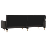 2-Seater Sofa Bed with Two Pillows Dark Grey Fabric - Low Angle