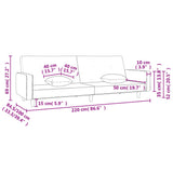 2-Seater Sofa Bed with Two Pillows Dark Grey Fabric
