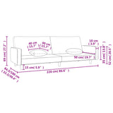2-Seater Sofa Bed with Two Pillows Dark Grey Fabric - Extra Image