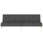 2-Seater Sofa Bed Dark Grey Fabric