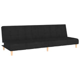 2-Seater Sofa Bed Black Fabric - Front View