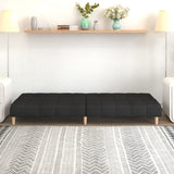 2-Seater Sofa Bed Black Fabric - Side View