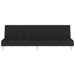 2-Seater Sofa Bed Black Fabric