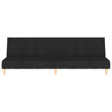 2-Seater Sofa Bed Black Fabric - Top-Down View