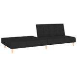 2-Seater Sofa Bed Black Fabric - 45-Degree Angle