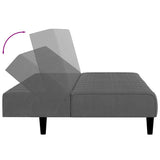 2-Seater Sofa Bed Dark Grey Velvet - Close-Up Angle