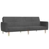 2-Seater Sofa Bed Dark Grey Fabric - Front View