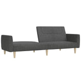 2-Seater Sofa Bed Dark Grey Fabric - Top-Down View