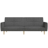 2-Seater Sofa Bed Dark Grey Fabric - 45-Degree Angle
