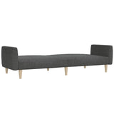 2-Seater Sofa Bed Dark Grey Fabric - Rear View