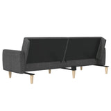 2-Seater Sofa Bed Dark Grey Fabric - Low Angle