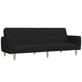 2-Seater Sofa Bed Black Fabric - Front View