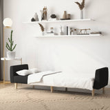 2-Seater Sofa Bed Black Fabric - Side View