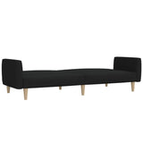2-Seater Sofa Bed Black Fabric - Rear View