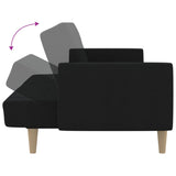 2-Seater Sofa Bed Black Fabric - Close-Up Angle