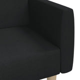 2-Seater Sofa Bed Black Fabric - Extra Image