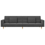 2-Seater Sofa Bed with Two Pillows Light Grey Fabric
