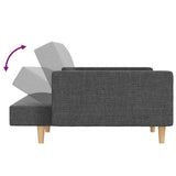 2-Seater Sofa Bed with Two Pillows Light Grey Fabric