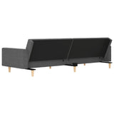2-Seater Sofa Bed with Two Pillows Light Grey Fabric - Low Angle