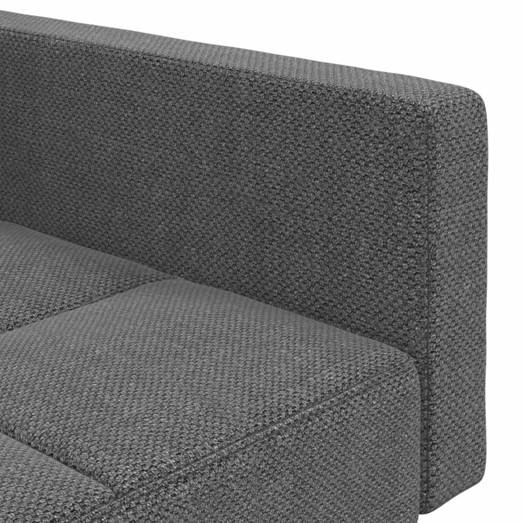 2-Seater Sofa Bed with Two Pillows Light Grey Fabric