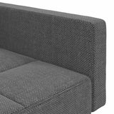 2-Seater Sofa Bed with Two Pillows Light Grey Fabric