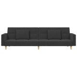 2-Seater Sofa Bed with Two Pillows Dark Grey Fabric - Top-Down View