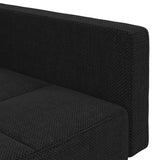 2-Seater Sofa Bed with Two Pillows Black Fabric - Extra Image