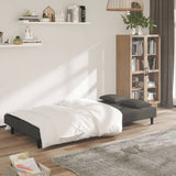2-Seater Sofa Bed with Two Pillows Dark Grey Velvet - Side View