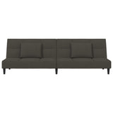 2-Seater Sofa Bed with Two Pillows Dark Grey Velvet