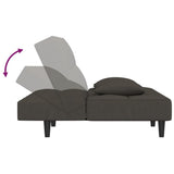 2-Seater Sofa Bed with Two Pillows Dark Grey Velvet - Close-Up Angle