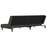 2-Seater Sofa Bed with Two Pillows Dark Grey Velvet - Low Angle