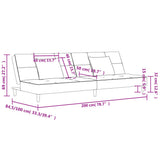 2-Seater Sofa Bed with Two Pillows Dark Grey Velvet