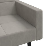 2-Seater Sofa Bed with Two Pillows Light Grey Velvet - Extra Image