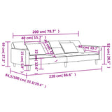 2-Seater Sofa Bed with Two Pillows Light Grey Velvet - Extra Image